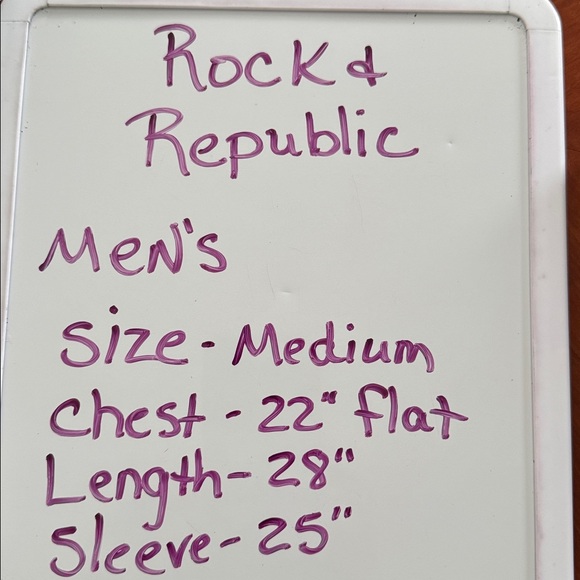 Rock & Republic Men’s Casual Button Down Shirt Medium Black Print Pockets - Picture 6 of 6